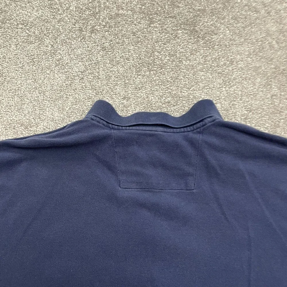 Banana Republic Striped Chest Polo Shirt Mens XL Blue Short Sleeve Casual Preppy
